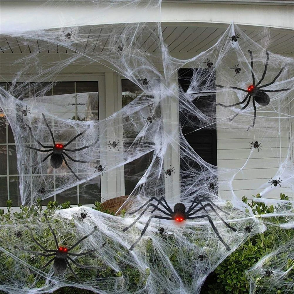 Jouet D Araignee Geant En Peluche Yeux Lumineux Controle Du Son Led Halloween Effrayant Haute Stimulation Jouet Vibrant Aliexpress