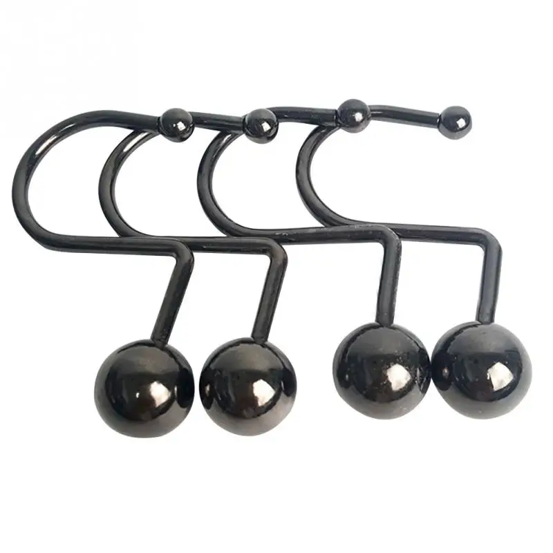 12 PCs S Shaped Bathroom Iron Decoration Heavy Duty Replacement Hanger Rings Easy Install Glide Removable Shower Curtain Hook
