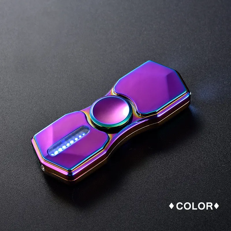 Фиджет-Спиннер электронная usb-зажигалка, ветрозащищенная Портативный электрическая зажигалка 3 светодиодный огни электронные зажигалки гаджеты дуговая зажигалка - Цвет: COLOR