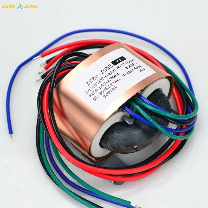 30VA HIFI Copper R-core Transformer Output 30V-0-30V 0-9V for PRT-09A | Электроника