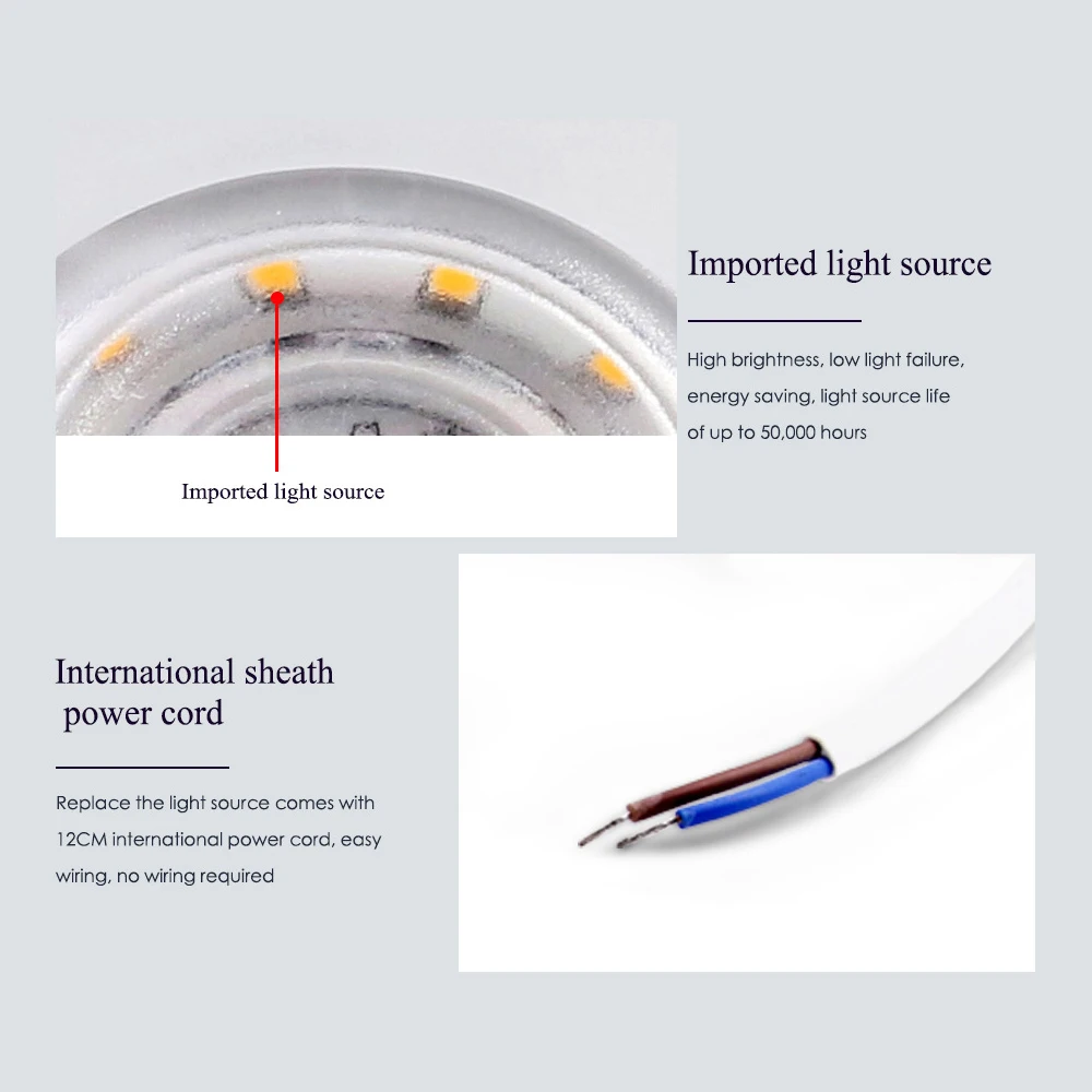 AC220V LED Modules 12W 24W 36W 45W LED Light Source Chips 2700K 6500K Ceiling Lamp Beads Installed with Magnets Indoor Light