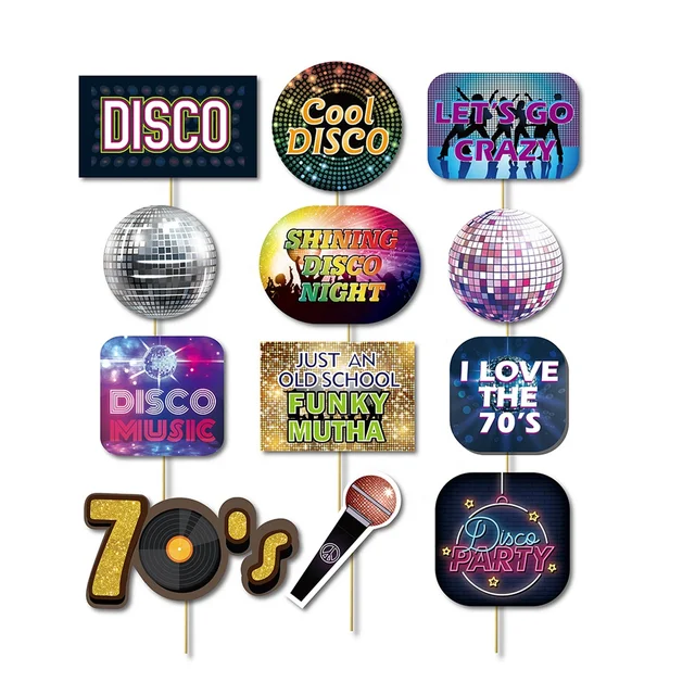 70s Disco Photo Booth Props Disco Party Supplies Party Sign Disco ...