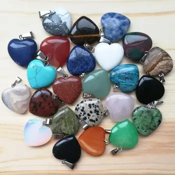 

Natural Stone Heart Pendant Necklace Heart shape stone Pendant DIY materials for crafts heart stone heart shaped stones
