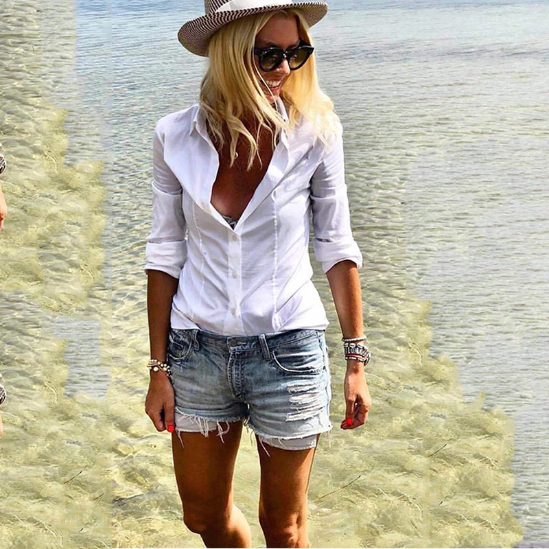 

2019 Autumn Blouses Women Tunics Elegant Ladies Shirt Turn-down Collar Long Sleeve Office OL Lady Work Wear Tops White Blouse