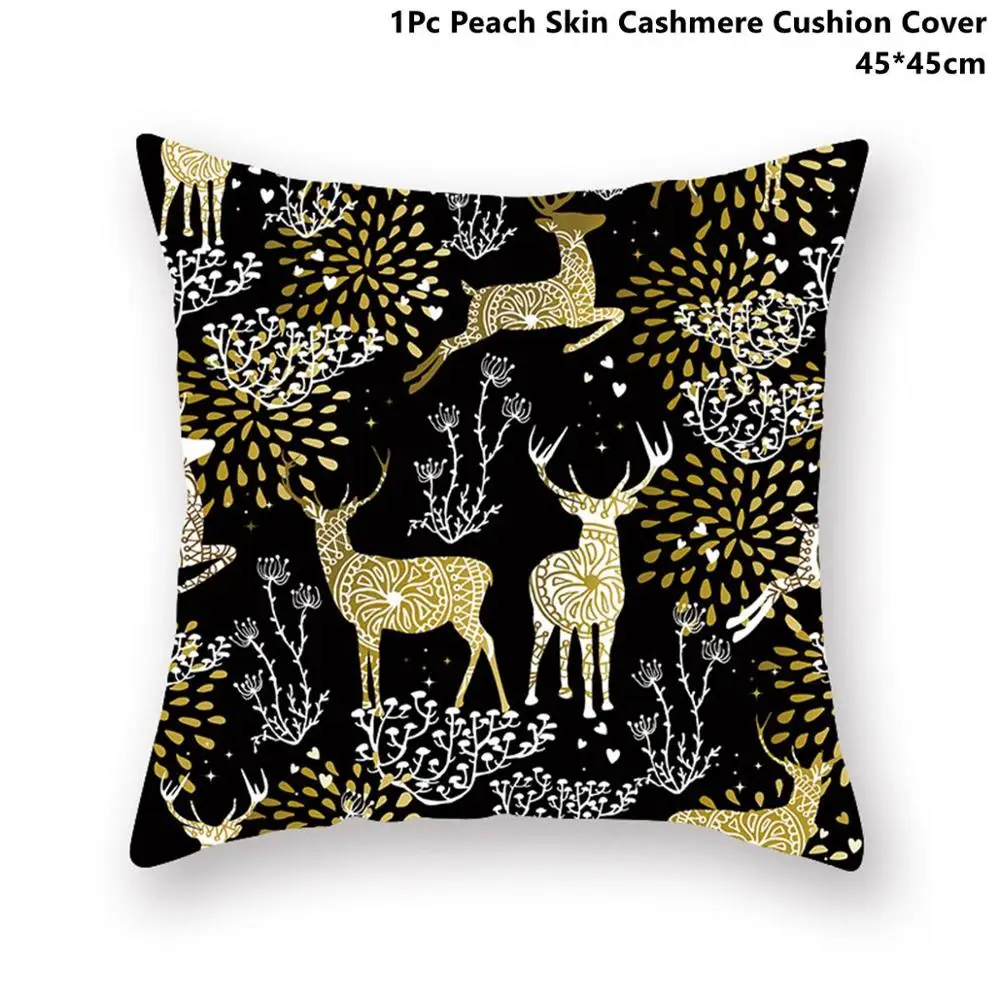 Xmas Pillowcase 17 Taoup золотой черный Снежинка Счастливого Рождества наволочка Рождественский Декор для дома Декор для рождества украшения Xmas Noel Санта Клаус - Цвет: Xmas Pillowcase 17