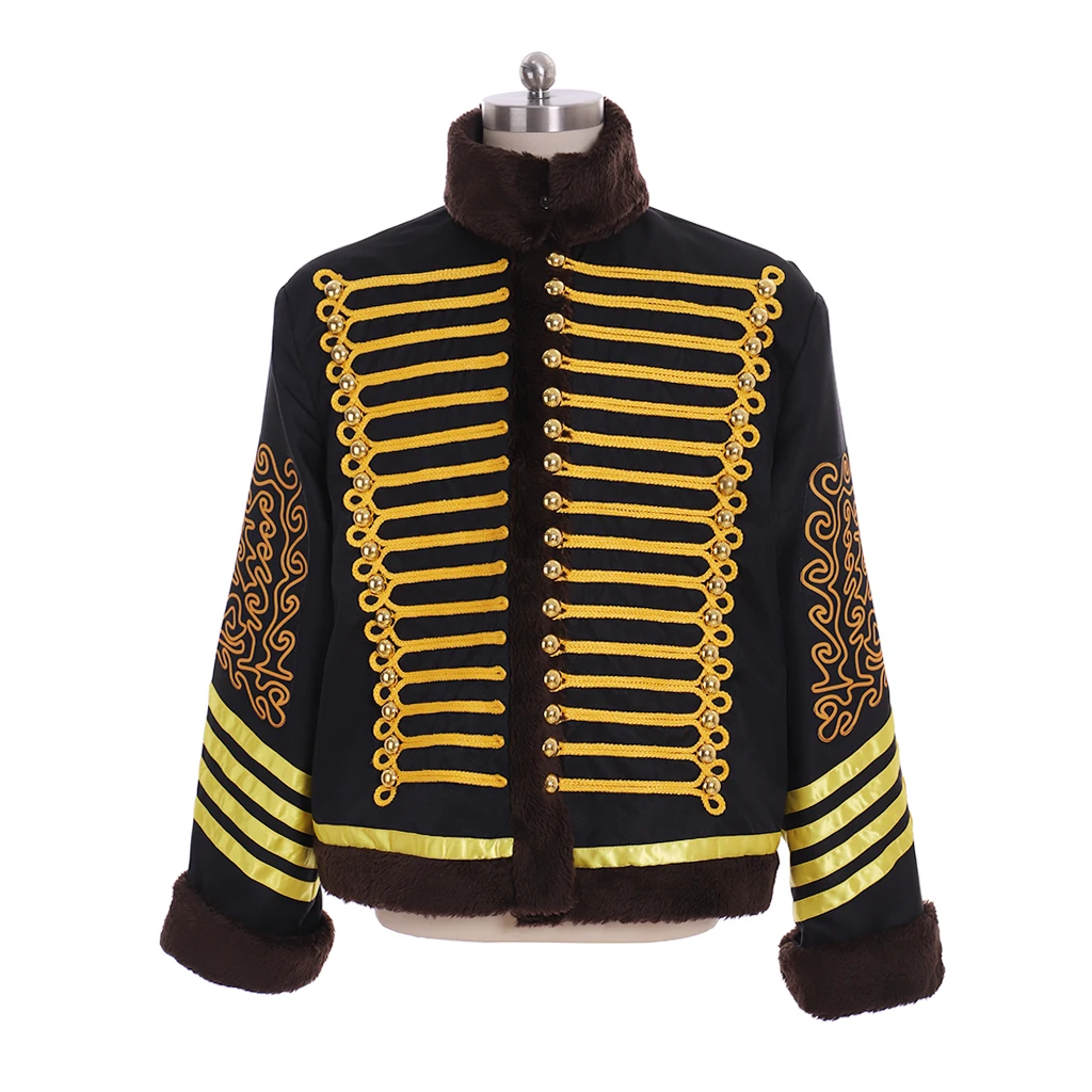 

Cosplaydiy My Chemical Romance Parade Jacket Napoleonic Hussars Coat Military Faux Fur Jacket Michael Jackson Coat L320