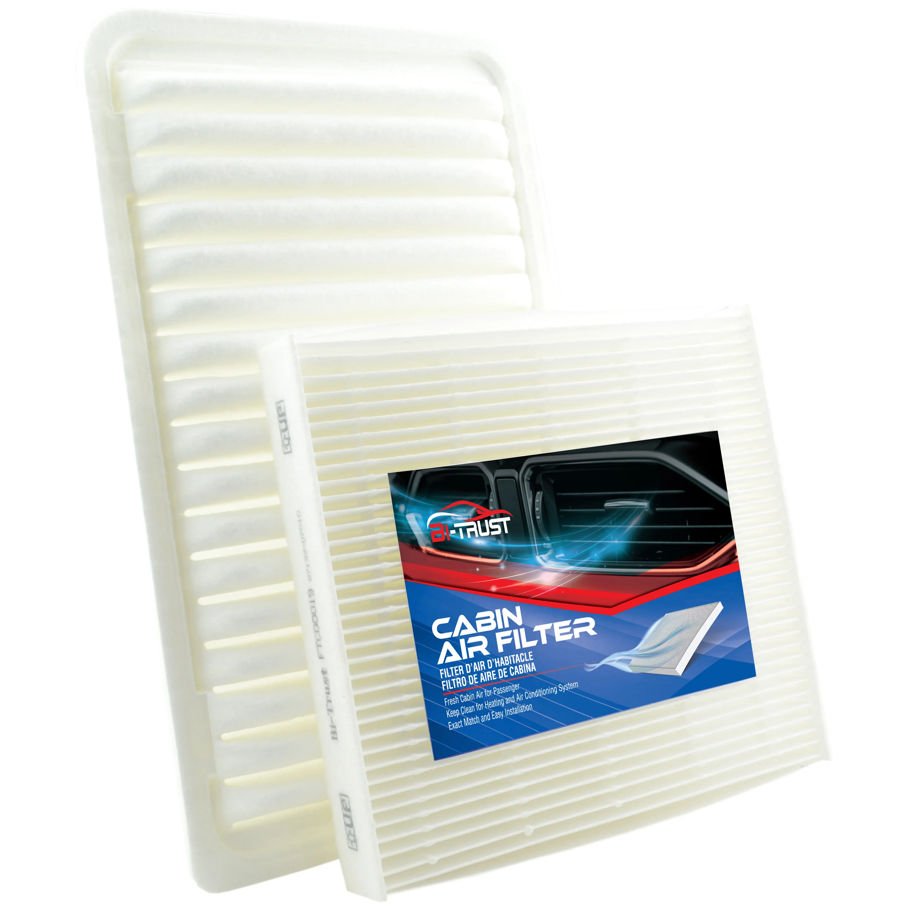 

Bi-Trust Engine & Cabin Air Filter for 2009-2013 Toyota Highlander L4 2.7L/2007-2011 Camry/Sienna