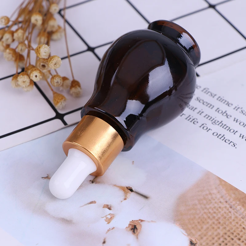 

Hot Sale 1pcs Glass Refillable Container 10/20/30ml Amber Glass Dropper Bottle essential Oil Perfume Bottles Empty