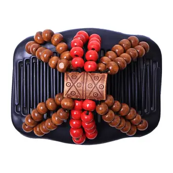 

1Pcs Retro Double Beaded Hair Magic Comb Clip Beads Elasticity Hairpin Stretchy Hair Combs Pins For Women Hair Accessories