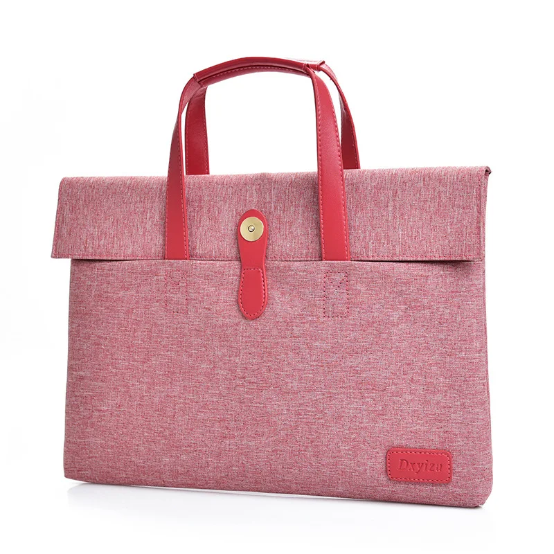 Pink Мужской портфель через плечо, 14 дюймов Сумка для ноутбука из ткани Оксфорд - Цвет: Pink