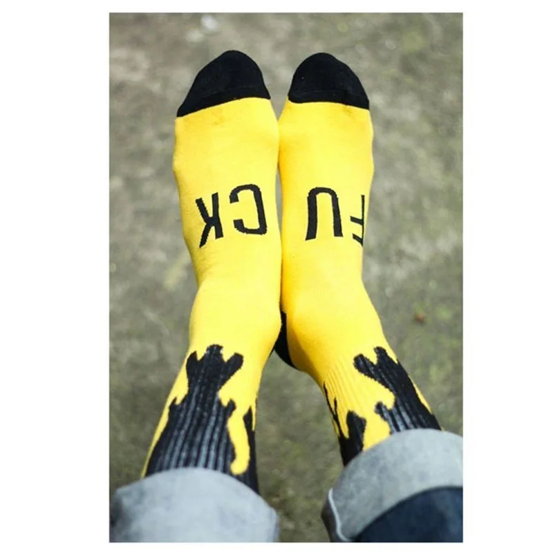 Носки для скейтборда, Calcetines, с рисунком пламени, Meias Masculino, хип-хоп, мужские,, новая мода, уличные, красные, желтые