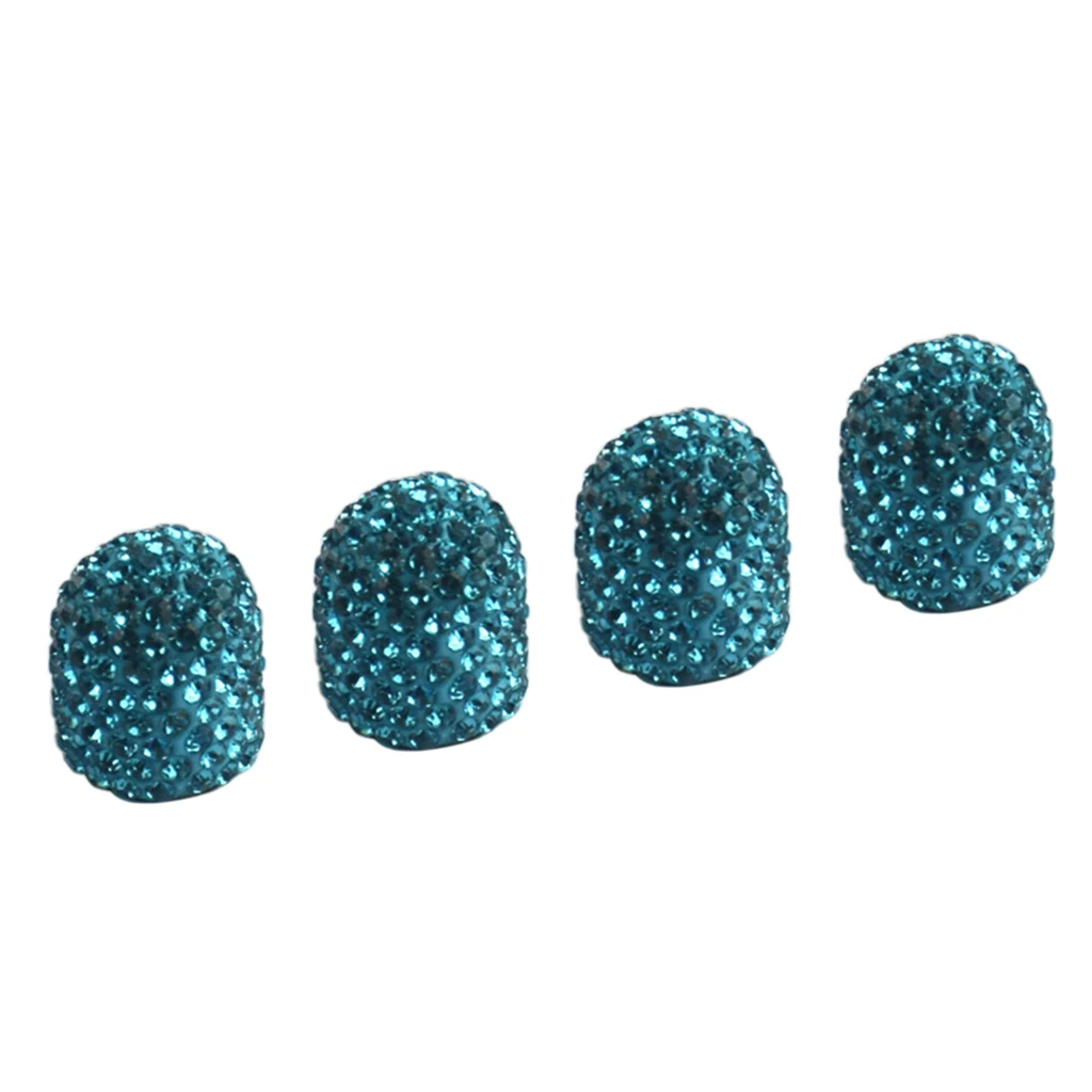4pcs Tires Valve Stem Caps Wheel Motorcycle Accessories, Handmade Sparkling Rhinestone 7.5mm White, pink, black