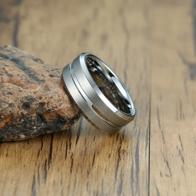 Tigrade Man Black Ring Fashion Jewelry Fashion Jewelry Tungsten Ring Wholesale Engraving Men's Rings Classic Wedding Rings 5