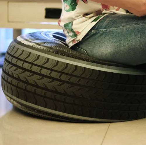 

Creative 3D Car Tire Wheels Foam Particles Plush Cushion Boy Toy Car Mounted Household Pillow
