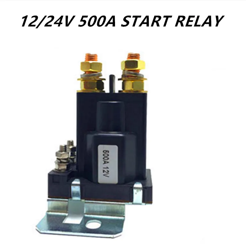 

Dual Battery Start Relay 4 Pin Large Current 500A 12V 24VDC Car Power Switch,Starting Relay,Auto Start Contactor Heavy Current