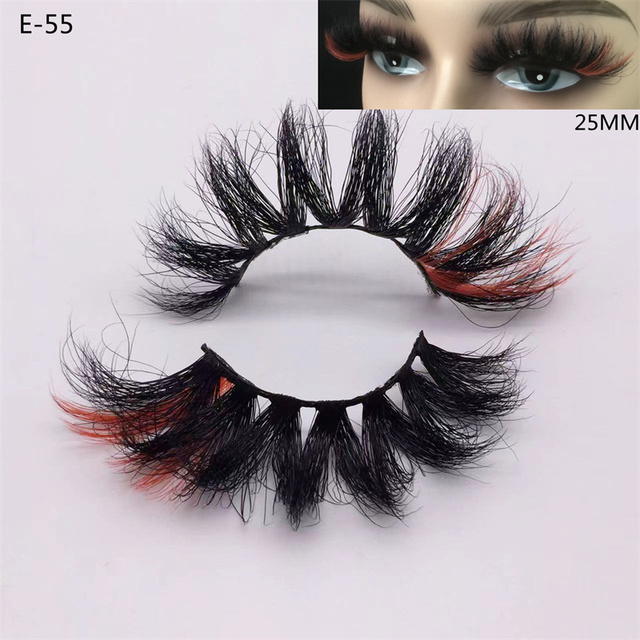 3D Mink Eyelashes Colorful 100% Mink Lashes Mix Color Pink Blue Red White False Eyelashes Fluffy Soft Cilias Vendor