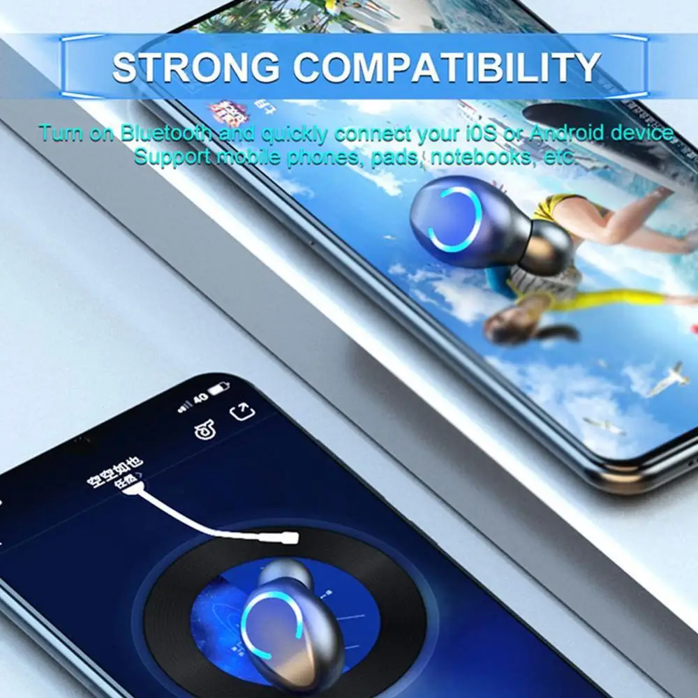 Lutiore Wireless Headphone TWS Bluetooth 5 0 Earbuds with Charging Box In Ear Stereo Sport Waterproof Earphone With Microphone