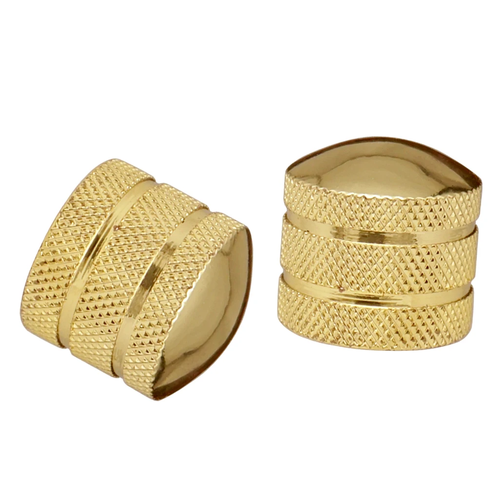 Heavy Duty Golden Volume Tone Control Metal Knob For Guitar Bass Pack Of 2