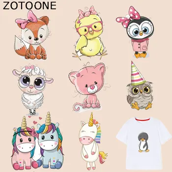 

ZOTOONE Cartoon Animal Patches Owl Fox Cat Stickers Iron on Transfers for Clothes T-shirt Heat Transfer Accessory Appliques G