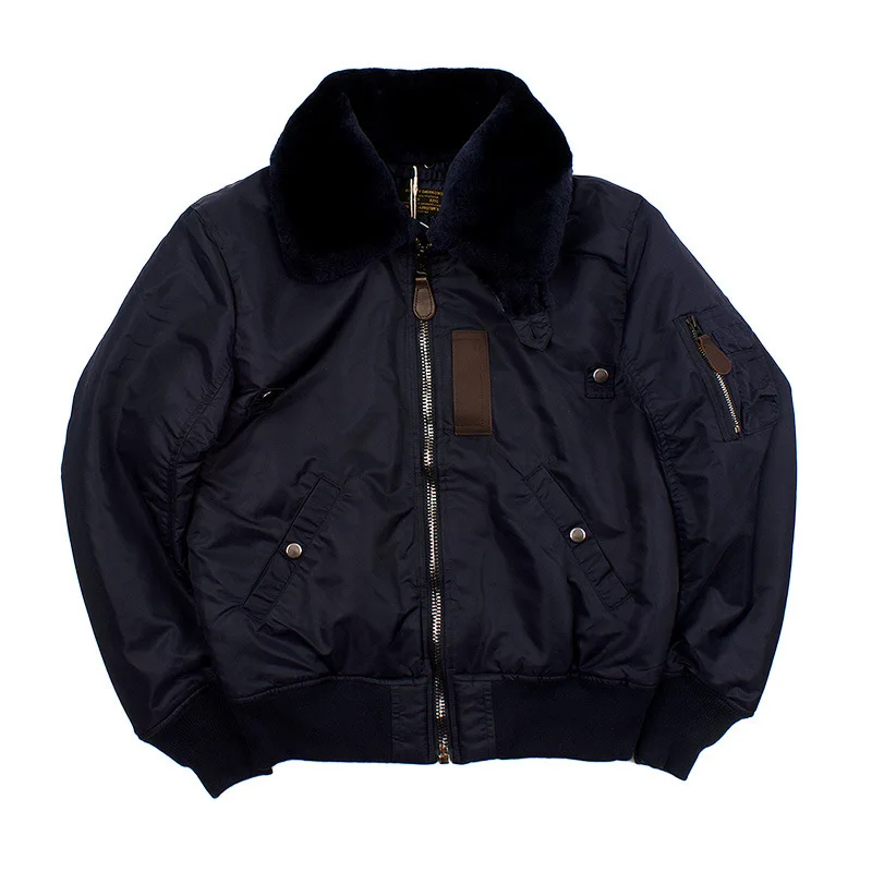

Free shipping,Plus size Man B15 flight Jacket,classic casual Winter warm Wool collar coat.thicker cotton jackets.quality sales