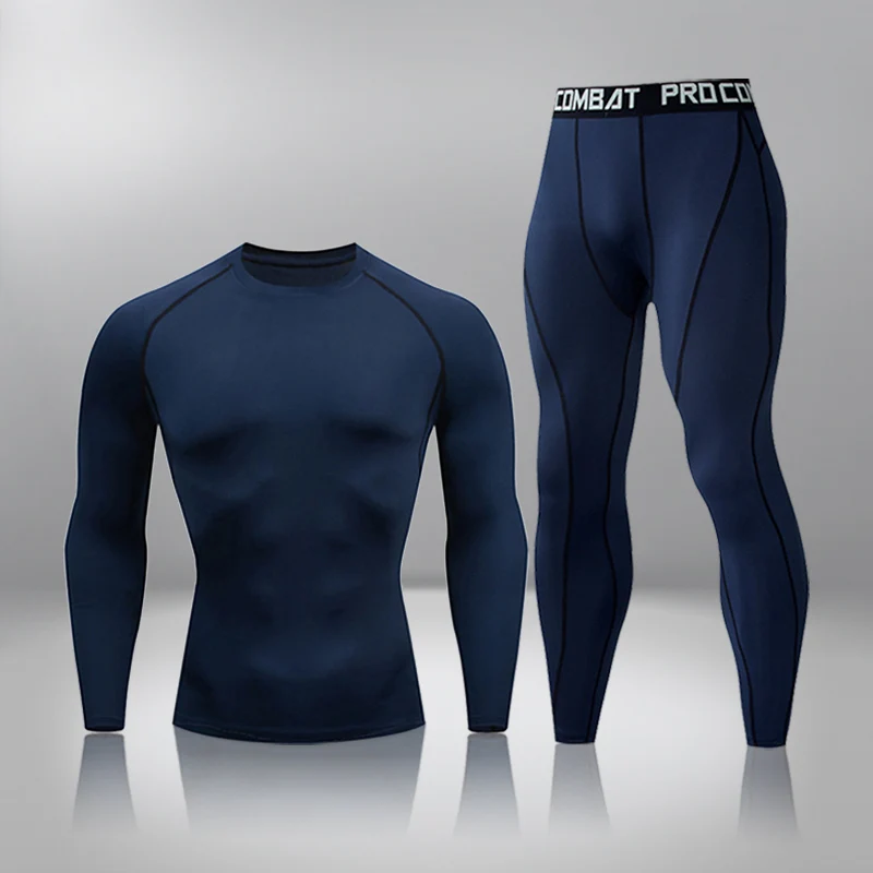 Winter Thermal Underwear Men Warm First Layer Man Undrewear Set Compression Quick Drying Second Skin Long Johns 2 Sets