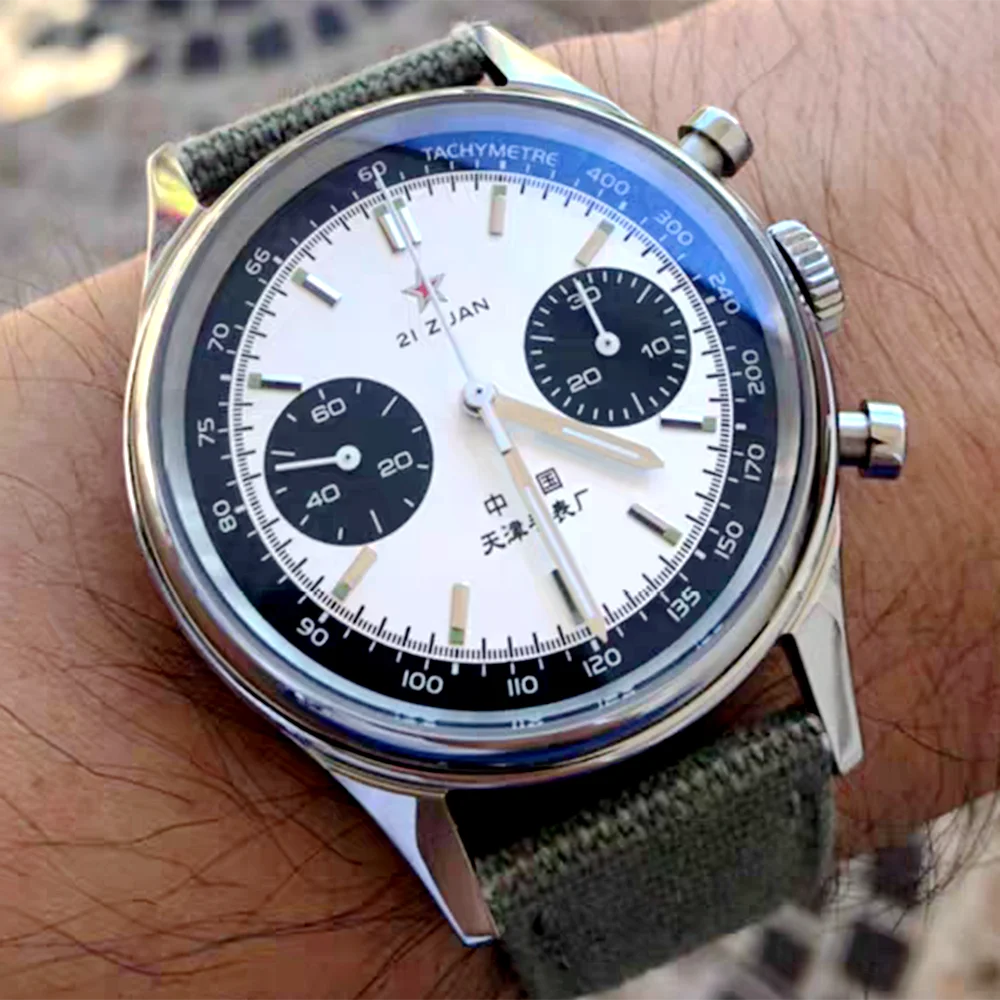 1963 Panda Pilot cronografo orologio da uomo 40mm Air Force Sapphire ST1901  orologio da polso meccanico a carica manuale orologio retrò Reloj  Hombre|Mechanical Watches| - AliExpress