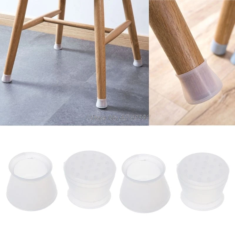 4pcs Silicone Furniture Table Chair Leg Protection Cover Non-slip Feet Pads Caps 