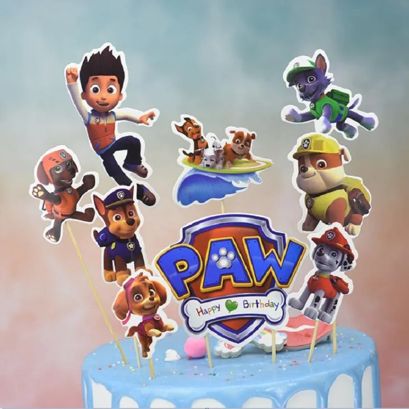 Paw Patrol украшение для дня рождения, Щенячий патруль, торт, открытка, фруктовый плагин, товары для дня рождения, Paw Patrol, игрушки для детей
