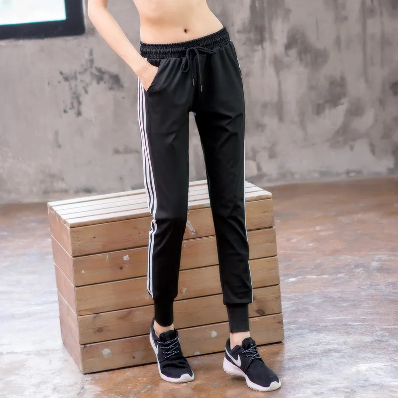 

2019 Autumn And Winter New Style Loose-Fit Quick-Dry Running Fitness Trousers Women's Comfortable Slimming Cool Stripes Sports Y
