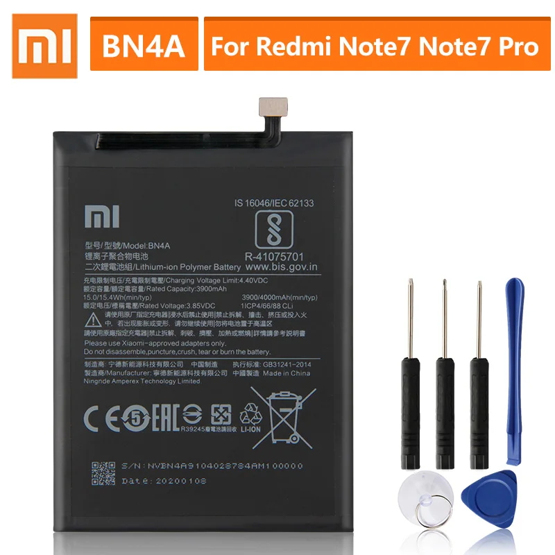 Оригинальная сменная батарея для Xiaomi Redmi Note7 Note 7 Pro M1901F7C BN4A телефона 4000