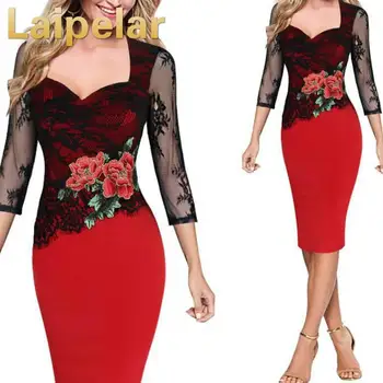 

Elegant Wedding Party Dresses Embroidery Work Office Red Large Plus Size Dress 5XL Applique Mesh Elegant Tunic Dresses