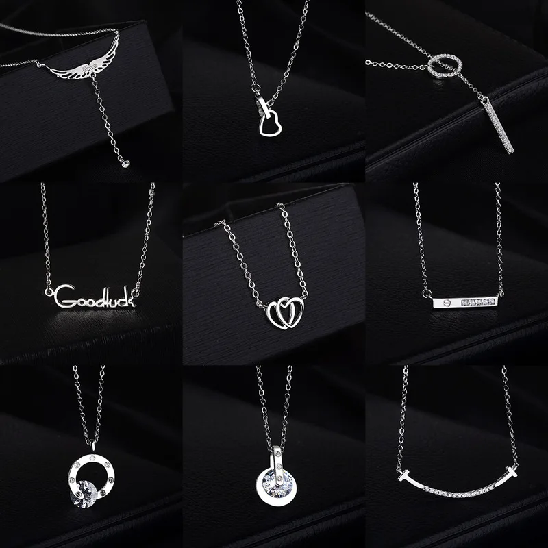 

new heart deserve to act the role of set auger zircon letter brief paragraph neck sweater chain accessories wholesale