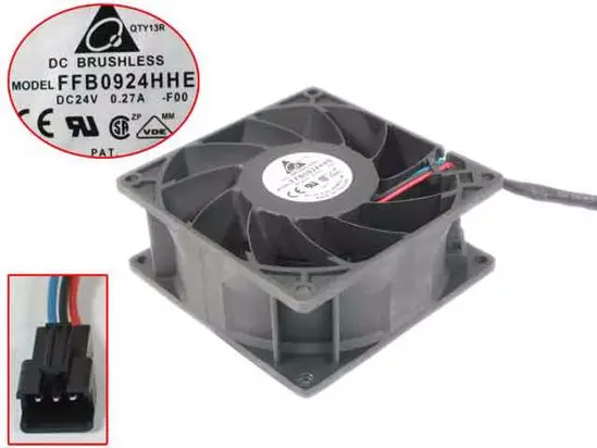 Delta Electronics FFB0924HHE F00 DC 24V 0.27A 90x90x38mm 3-wire Server Cooling Fan | Компьютеры и офис