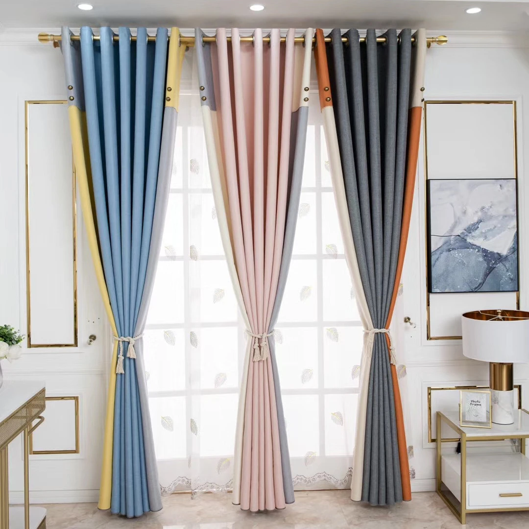 cortinas largas de color solido para sala de estar cortina pesada de proteccion uv para dormitorio decoracion del hogar multicolor