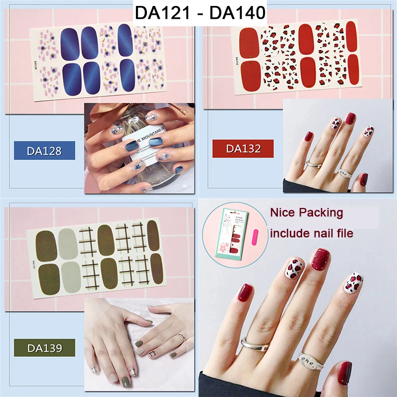 

Nusx Nail Sticker Full Cover DIY Manicure Slider Nail Vinyls Nails Decals Manicure Art Nail Foils Stickers with Nail File ST039