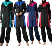 Свободный стиль мусульманский женский купальник консервативный полный охват Исламский купальник с капюшоном 3 штуки мусульманский купальный костюм Пляжная одежда