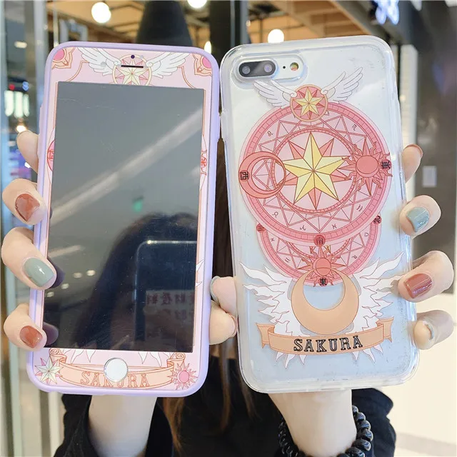 Мультфильм Cardcaptor Сакура Сейлор Мун 3D закаленное стекло экрана протектор для iPhone 6 6S 7 8 Plus X XR XS 11 Pro Max+ чехол для телефона