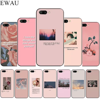 

EWAU Pink Aesthetics songs lyrics Aesthetic Soft phone case for Huawei Honor 6A 7A Pro 7C 7X 8X 8 9 Note 10 Lite view 20 9X Pro