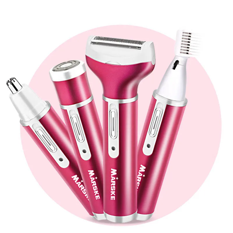 

Electric Lady Hair Trimmer Painless Hair Removal Epilator 4 Pcs Replacement Shaver Heads Safety Shaving Whole Body USB Charging