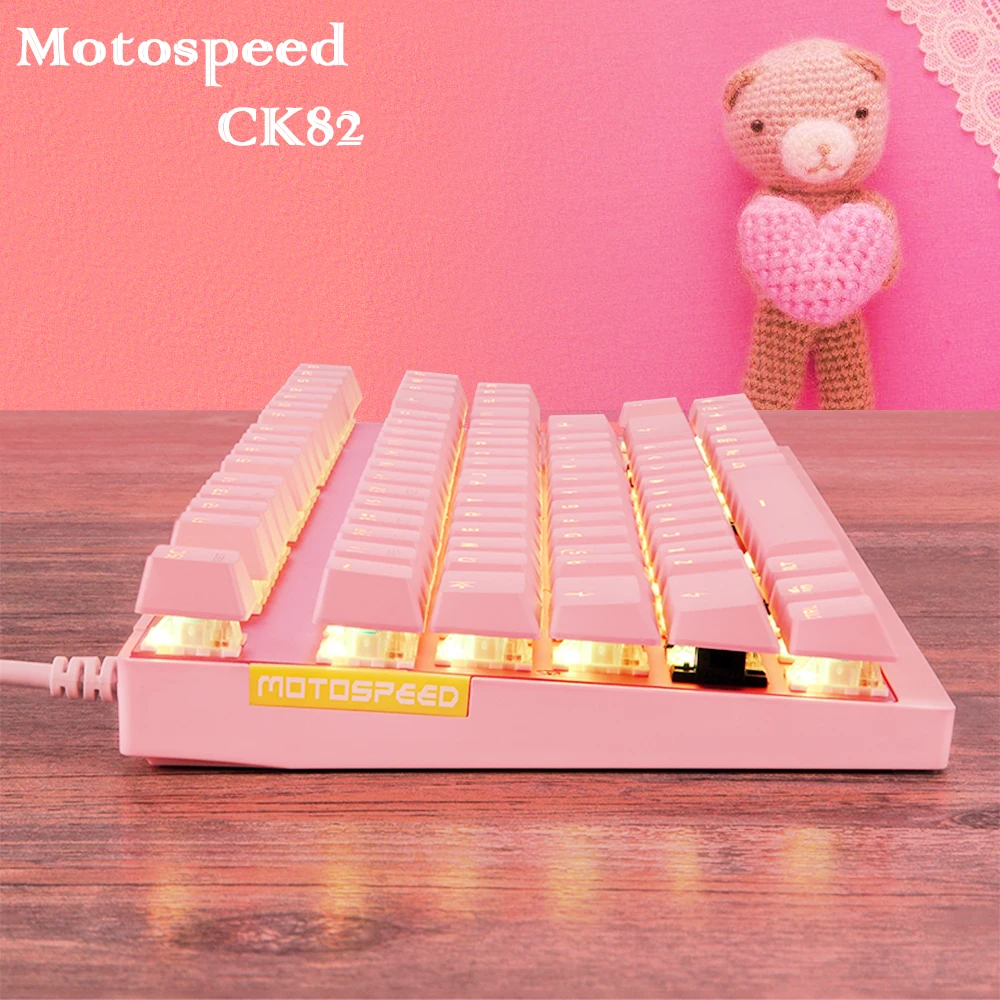 Genuine Motospeed CK82 Gaming Mechanical Keyboard 87 Key RGB Backlit Anti-ghosting Wired Keyboards for PC computer Russian gamer