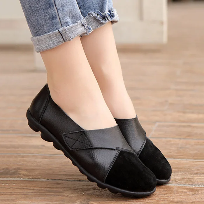 Women Suede Loafers Comfy Slip-on Soft Sole Casual Breathable Flats Shoes J9