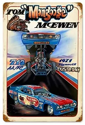 Decorazione Della Parete Retro Mongose Hot Wheels Beer Bar Poster Home Garage Shop Man Cave 12X8 Pollici Metal Tin Signs