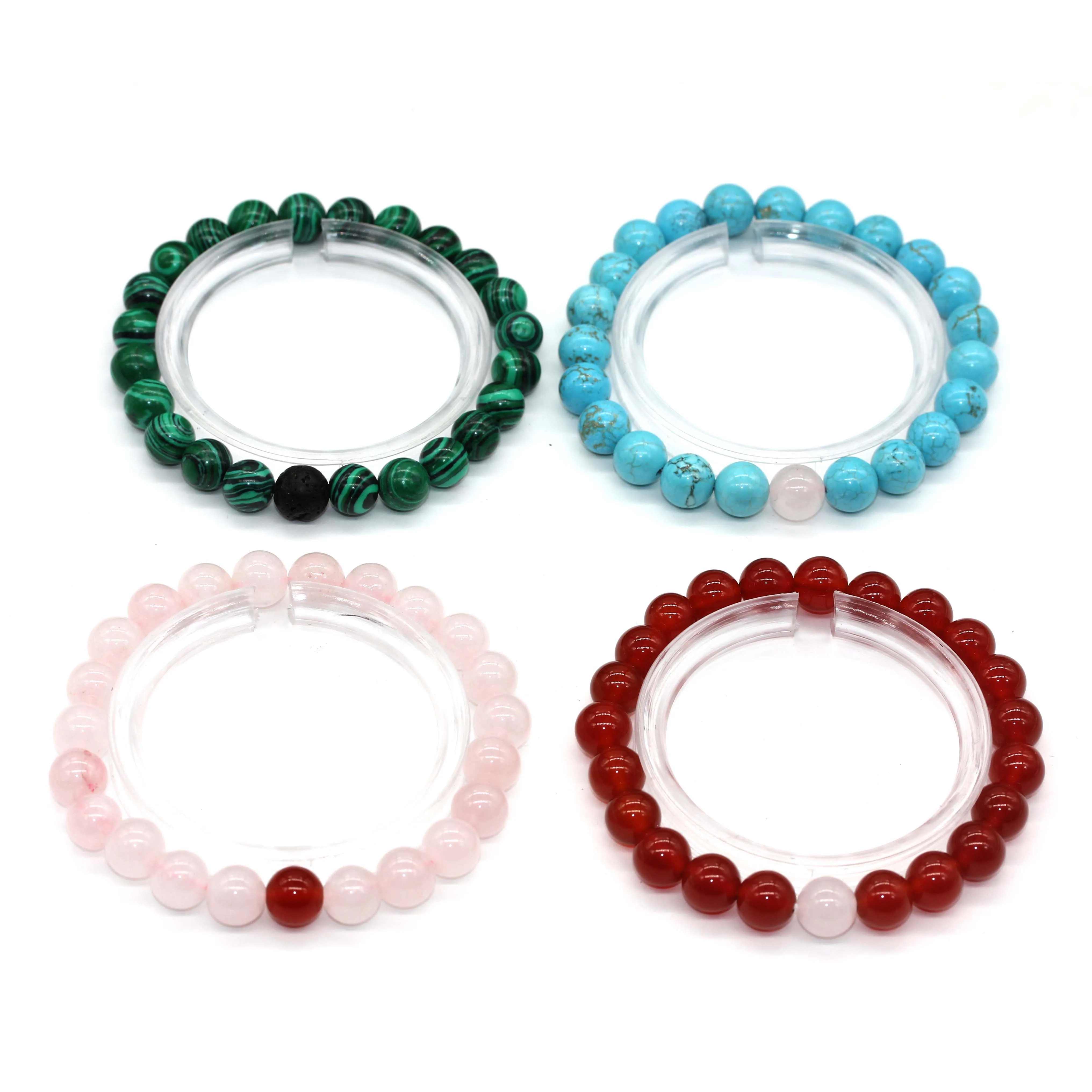 Kraft-beads Handmade 8 mm Round Beads Red Agates Stretchy Bracelet Tiger Eye Stone Jewelry | Украшения и аксессуары