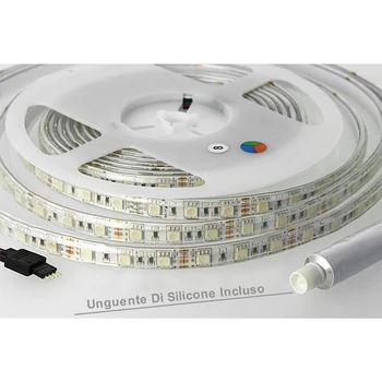 

V-TAC ML5050RGB coil Led 300 SMD 5050 12V 10,8 W/M RGB IP65 waterproof 5 meters Unguente of silicone included SKU-2155