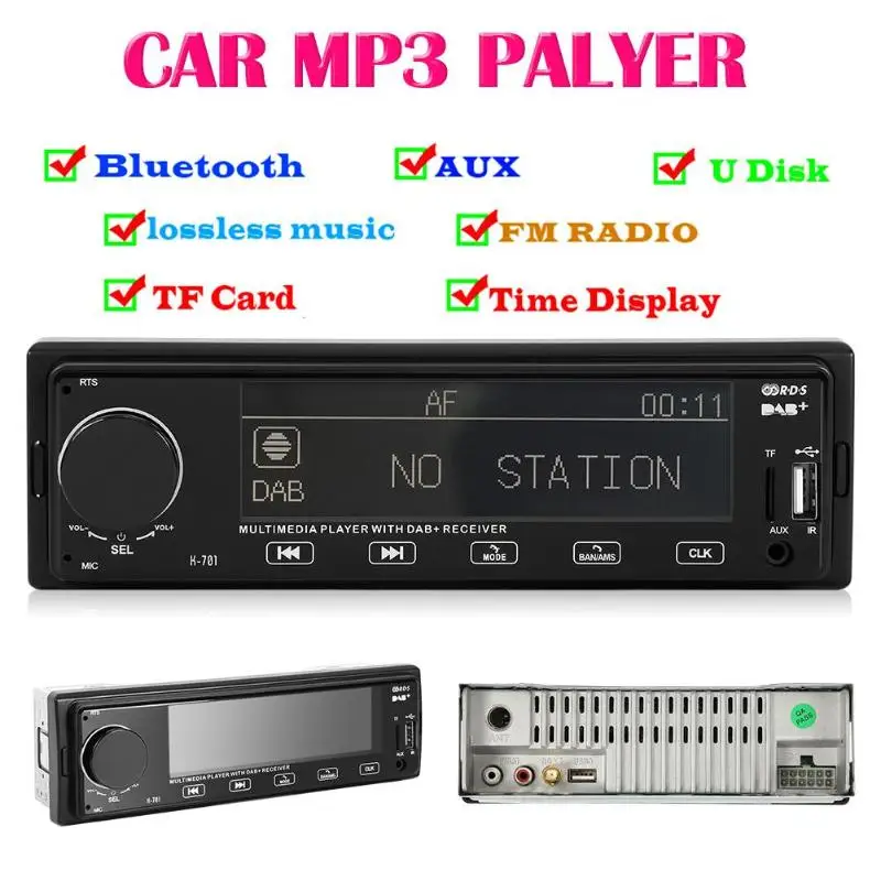 K701 DAB Автомагнитола стерео MP3 плеер 1Din Авторадио Bluetooth RDS AM FM радио AUX USB TF карта авто аудио музыкальный Автомобильный плеер