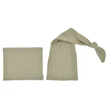 Реквизит для фотосъемки новорожденных; многоцветная вязаная шапочка для сна+ вязаная накидка; студийные аксессуары для фотосессии