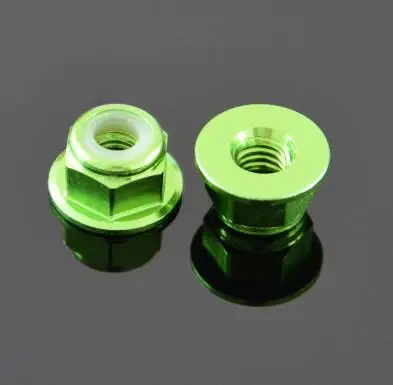Green M2 M3 M4 M5 M6 цветная нейлоновая заклёпка из алюминиевого сплава гайка Rivnut гайки фланец шестигранный нейлоновый ЗАМОК гайки - Цвет: Green