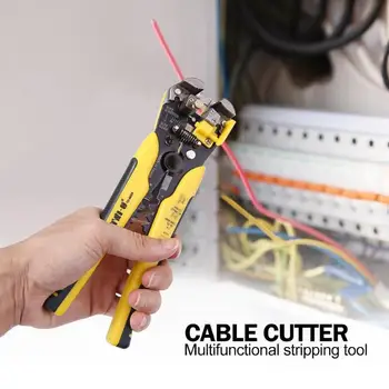 

Plastic Handle Cable Wire Stripper Excellent PVC and High Carbon Steel Terminal Crimping Pliers Electrician Tool