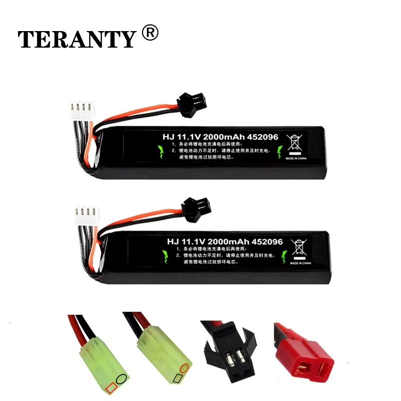 11,1 v Lipo батарея для водяного пистолета 3S 11,1 V 2000mAh 452096 батарея для мини страйкбола BB Воздушный пистолет электрические игрушки пистолеты Запчасти 2 шт