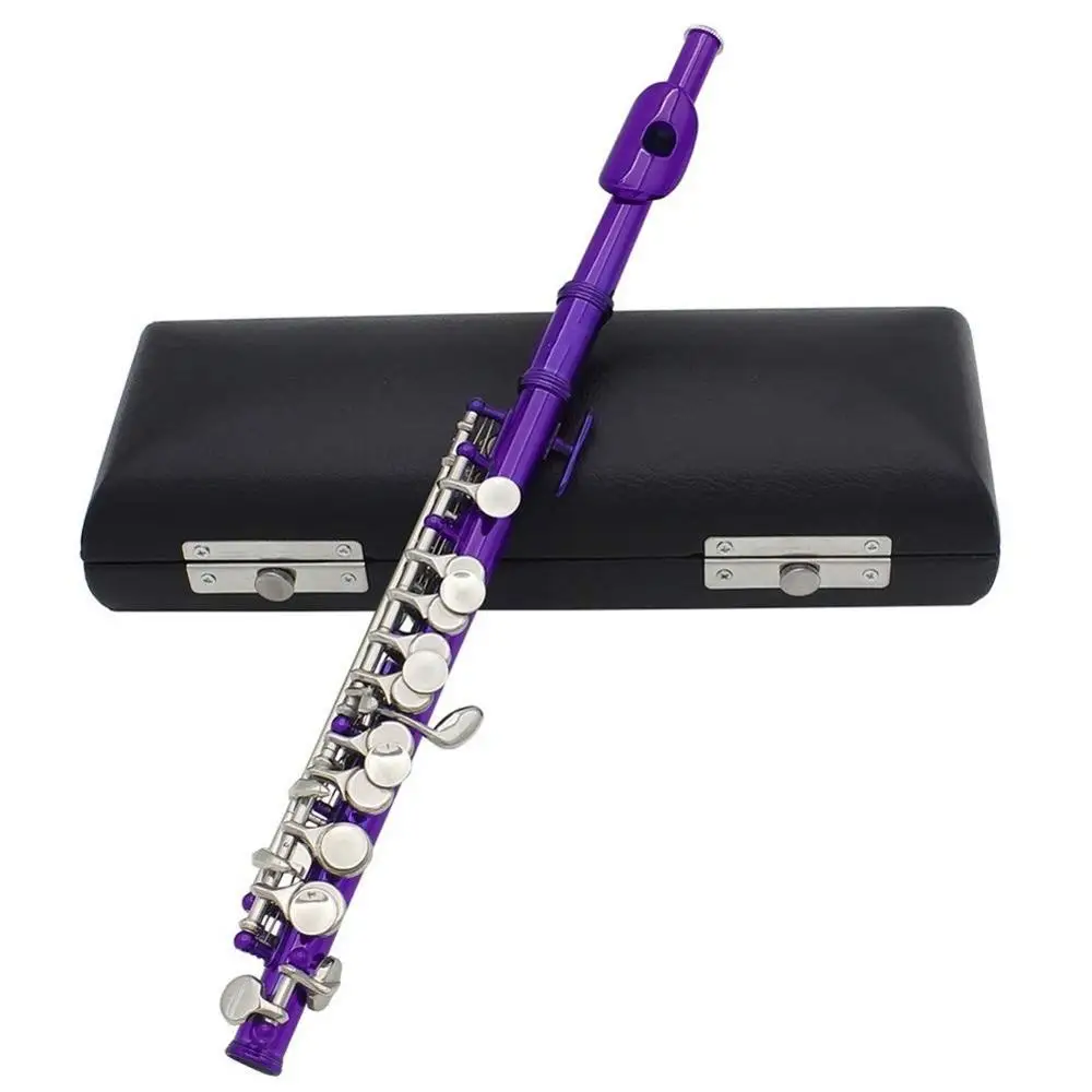 Piccolo Ottavino Half-size Flute Silver Plated C Key Cupronickel with Cleaning Cloth Screwdriver Padded Box